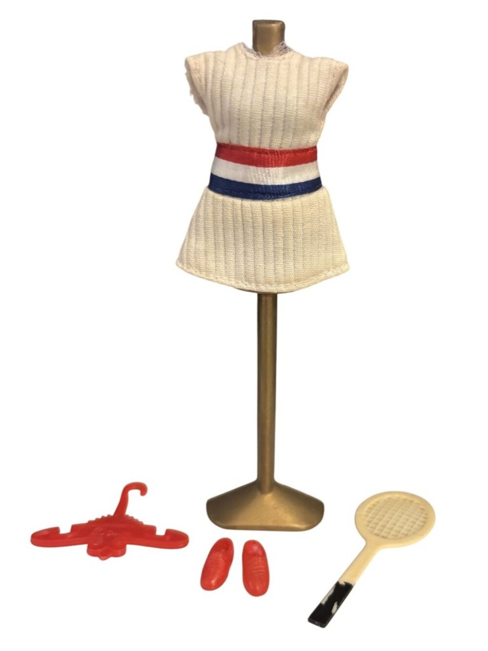 Vintage Topper Dawn Doll Outfit What A Racket #8116 Stand Racket Hanger Shoes